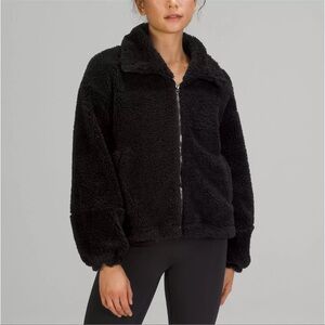 LULULEMON Cinchable Fleece Zip-Up Jacket in Black - Womens 10